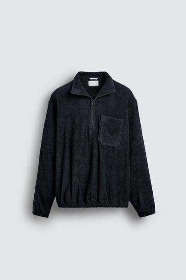 TEXTURED POUCH POCKET JACKET - Navy blue by Zara