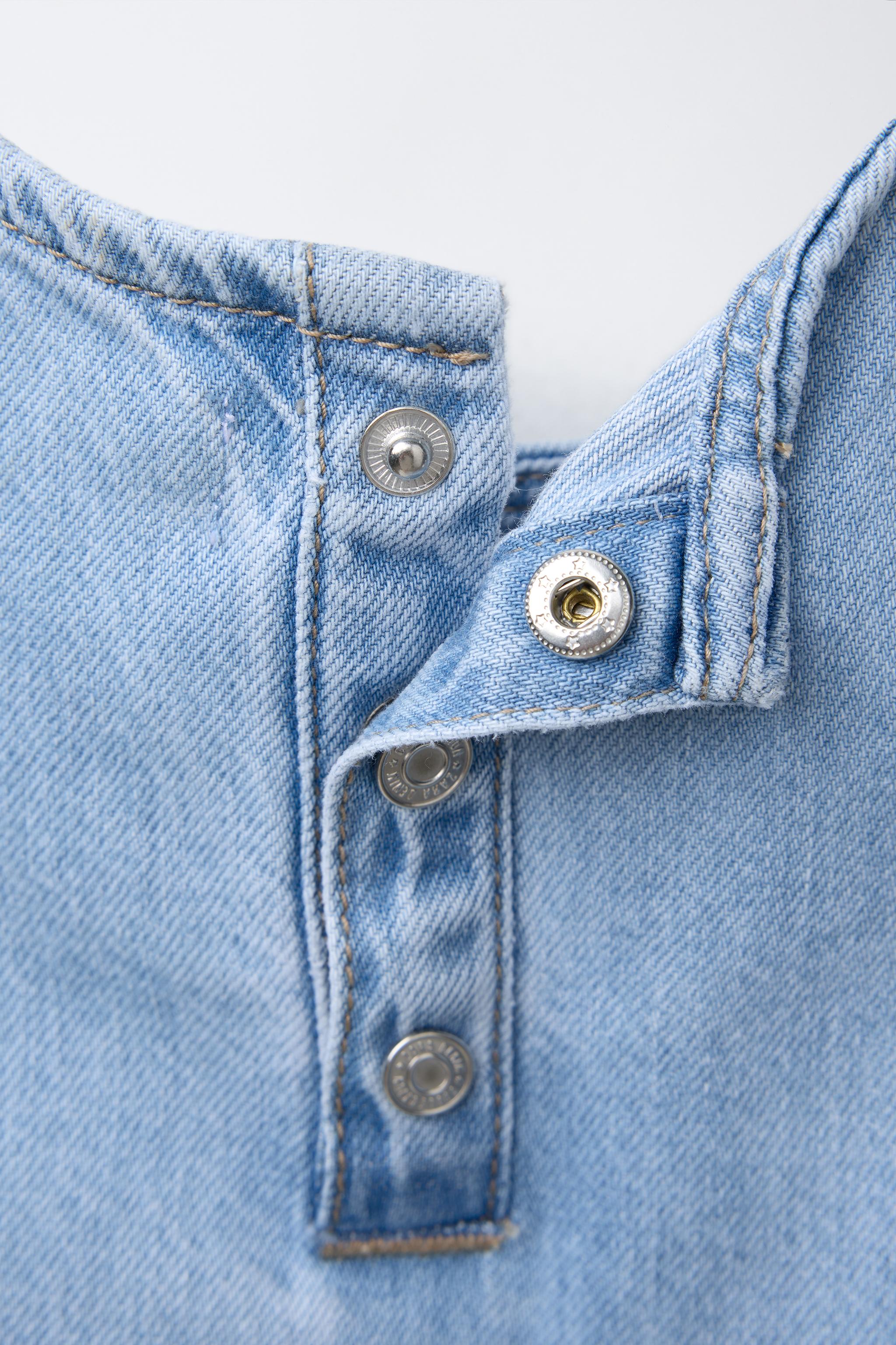 ZARA リボン付きポプリンミディワンピース 3152/317 リボン付きデニムワンピース - ミディアムブルー | ZARA Japan