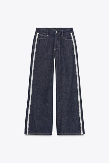 JEANS Z1975 WIDE LEG ハイウエスト PUNTILLAブルー0ZaraのJEANS Z1975 WIDE LEG ハイウエスト PUNTILLA - ブルー - 画像 0