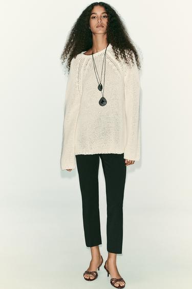 Zara MINI FLARE PANTS - Black