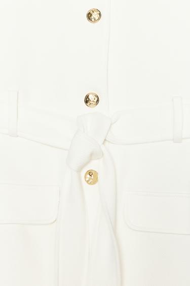 BUTTONED WAISTCOAT WITH BELT - Oyster-white by Zara - Image 5