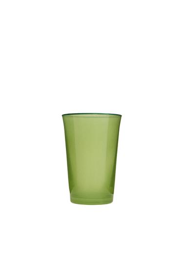 COLOURED GLASS TUMBLER - Green by Zara