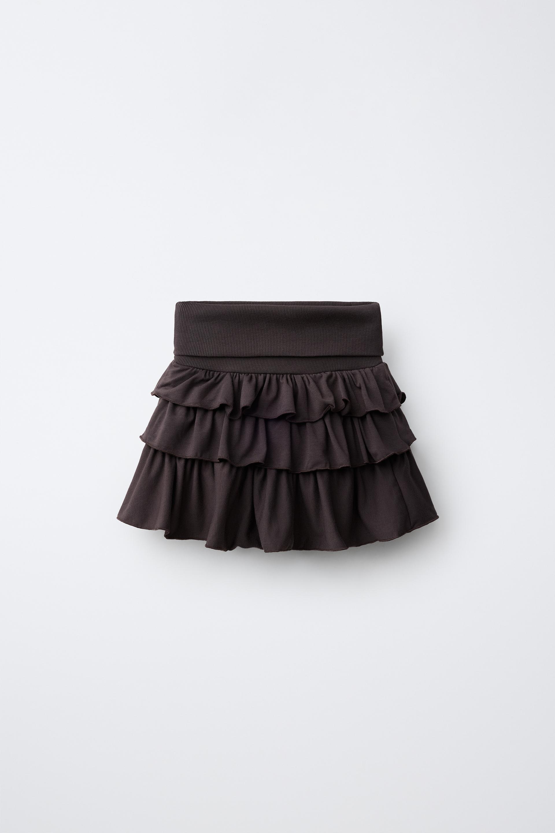 Folded-Waist Ruffled Skirt
