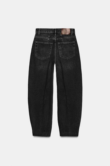 JEANS ZW COLLECTION TAPERED SHTRAT I LARTË - E zezë nga Zara