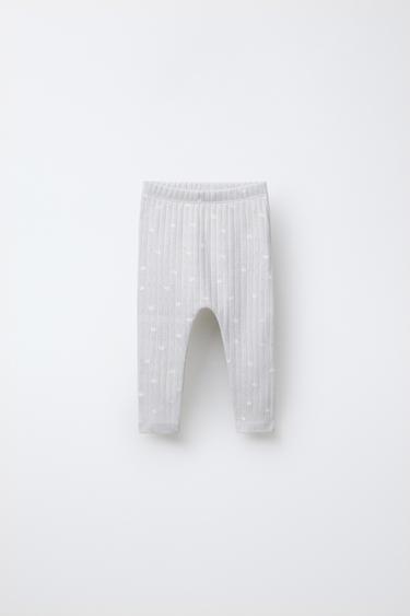 TWO-PACK OF PRINTED POINTELLE LEGGINGS - Light grey by Zara