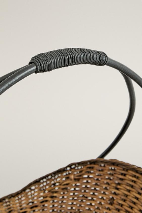 PANIER FLEURS ROTIN ET BAMBOU - Marron foncé de Zara - Image 1
