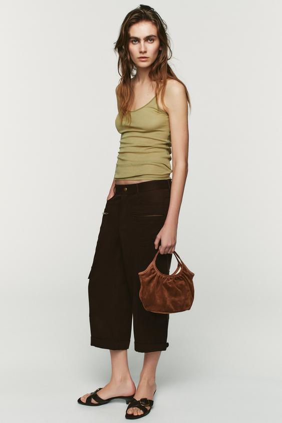 BOLSO MINI SHOPPER PIEL - Marrón de Zara - Imagen 0