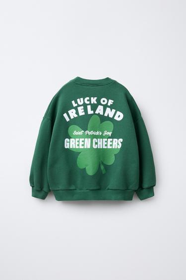 PRINTED HOODIE - Green by Zara - Image 1