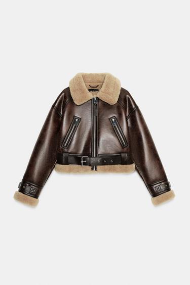 SHORT DOUBLE-FACED JACKET - Dark brown by Zara