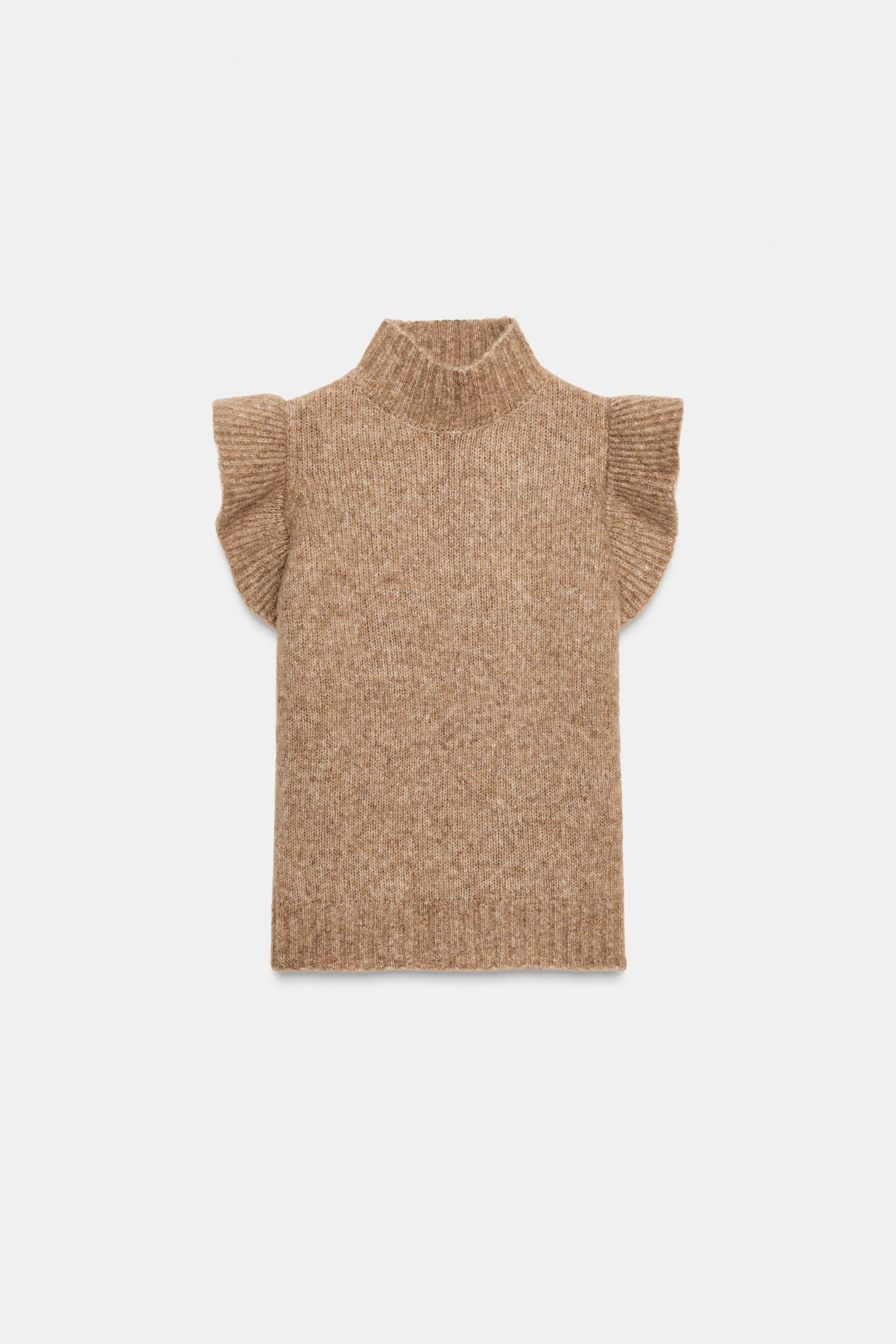 本日限定 ZARA フリル付きニットベスト ザラ ZARA ザラ フリルニットベスト(L) 美品｜Yahoo!フリマ（旧PayPayフリマ）