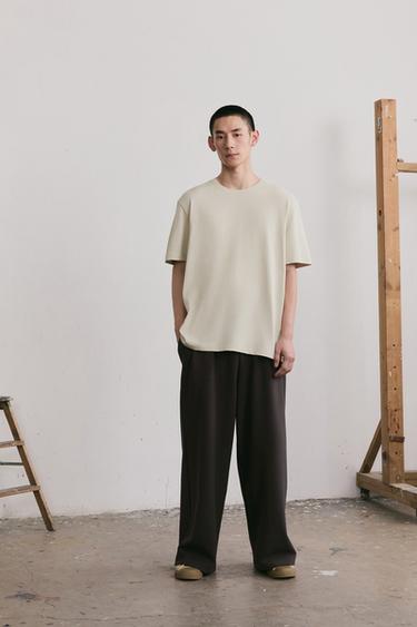 Zara 基本款中磅 T 恤 - 淺沙色
