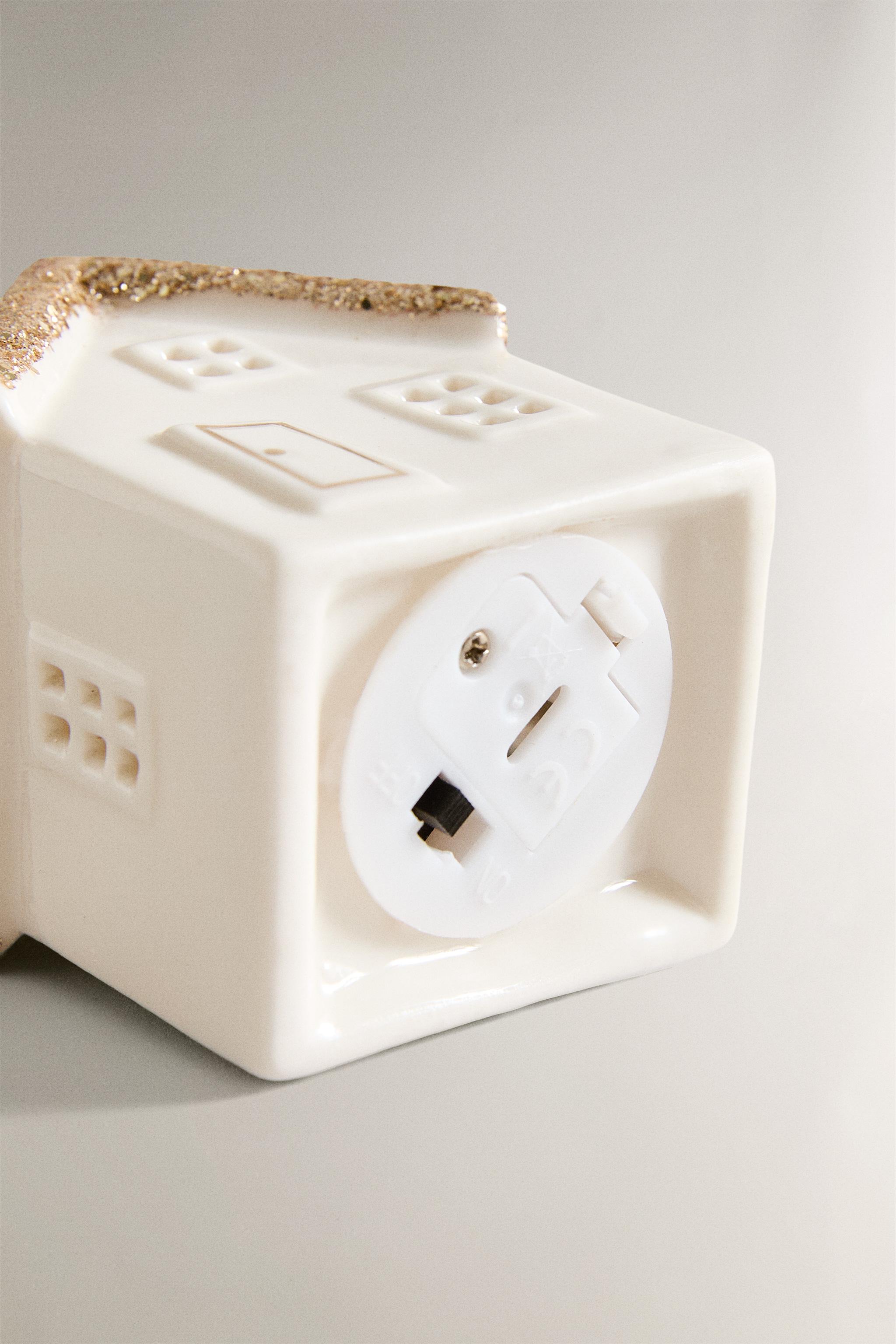 CERAMIC HOUSE CHRISTMAS TREE ORNAMENT