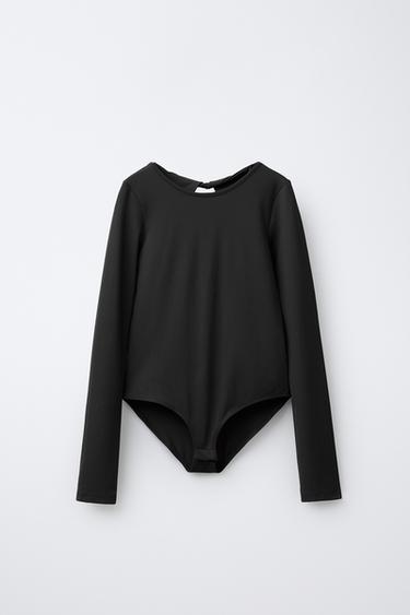 POLYMIDE CUT-OUT BODYSUIT - Black by Zara