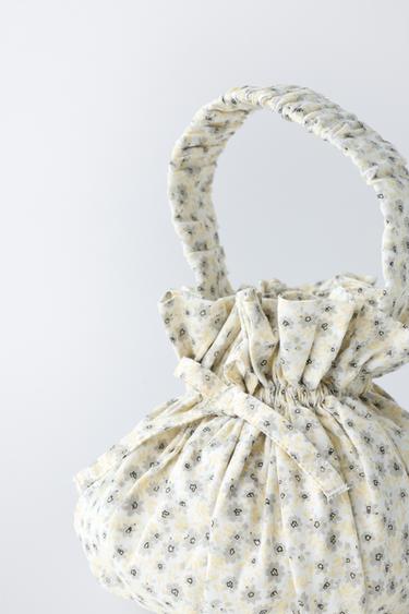 FLORAL PRINT MINI HANDBAG - Ecru by Zara - Image 1