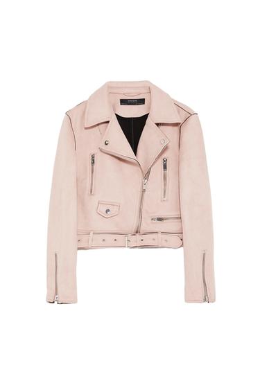FAUX SUEDE BIKER JACKET