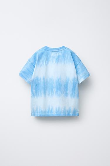 TIE-DYE EMBROIDERED T-SHIRT - Blue by Zara - Image 1