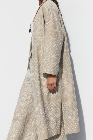 BLAZER KIMONO BRODÉ - Écru / Beige de Zara - Image 2