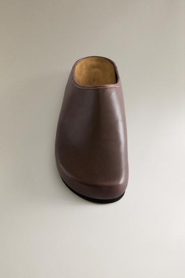 SABOT CUIR MINIMALISTE - Marron chocolat de Zara - Image 4