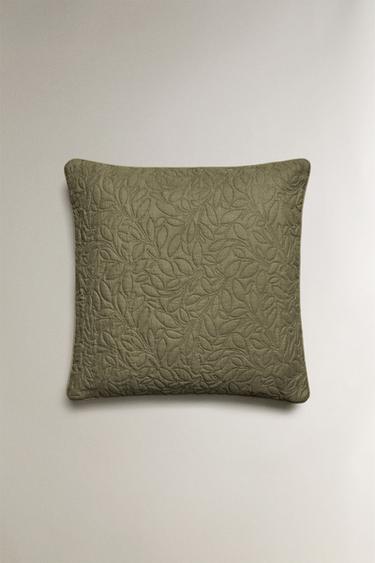 HOUSSE DE COUSSIN COUETTE MICROFIBRE FEUILLES - Vert de Zara - Image 2