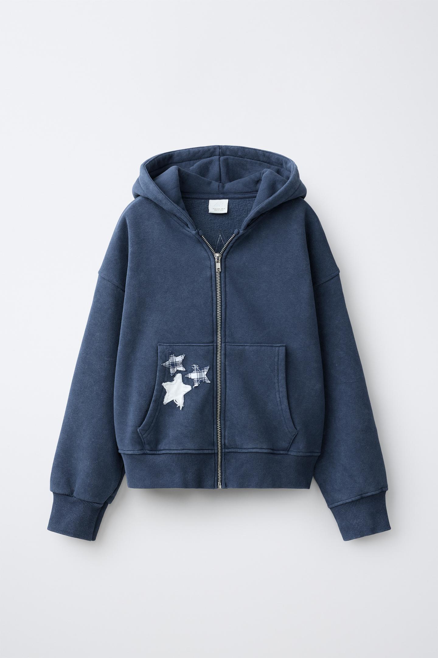 Детская толстовка Zara Star Patch Zip-Up, цвет: Синий