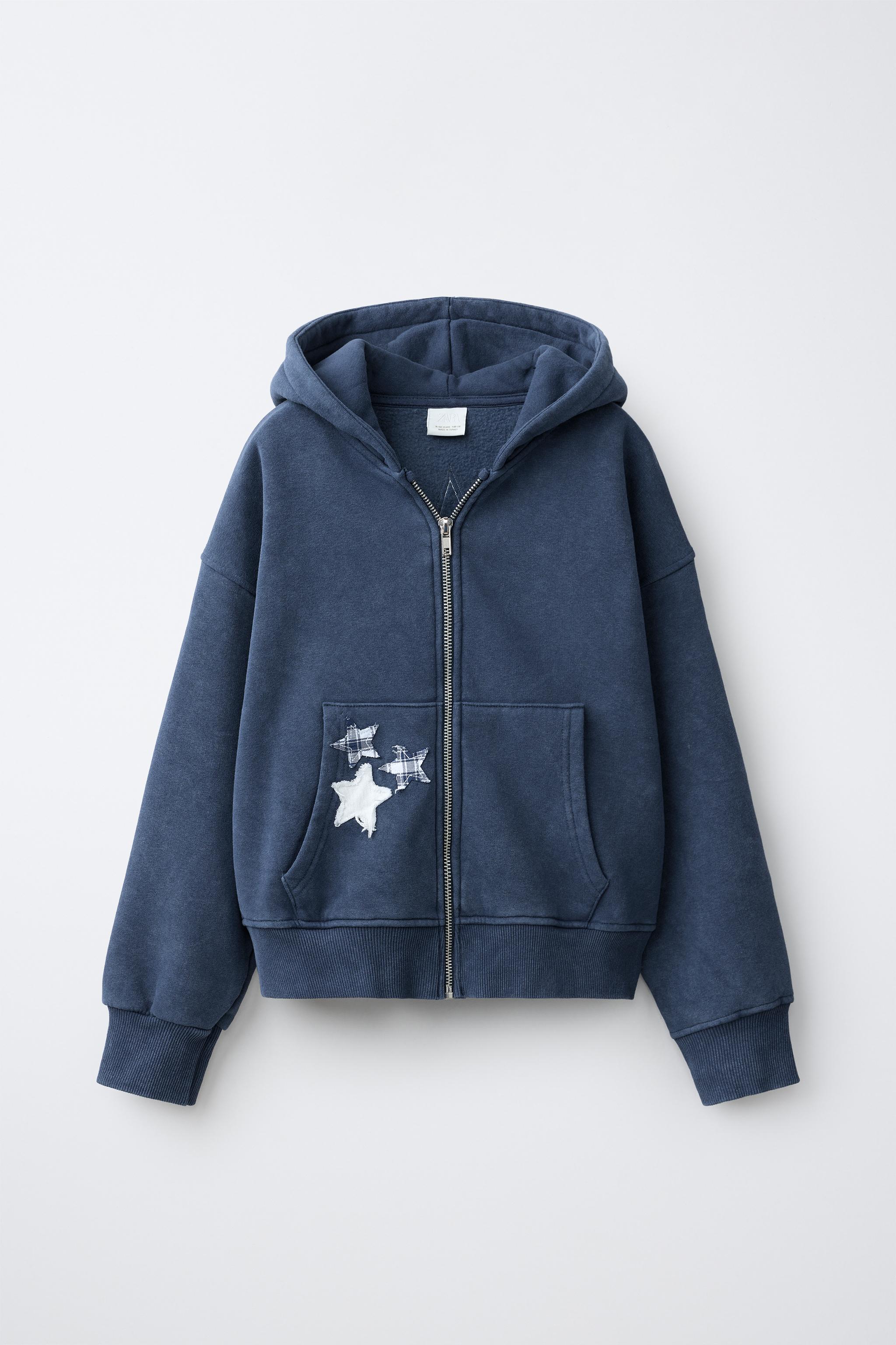 STAR PATCH ZIP-UP SWEATSHIRT