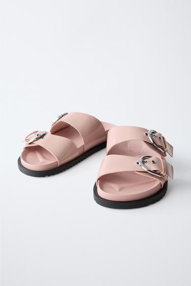 PATENT BUCKLE SANDALS - Pink by Zara - Image 2