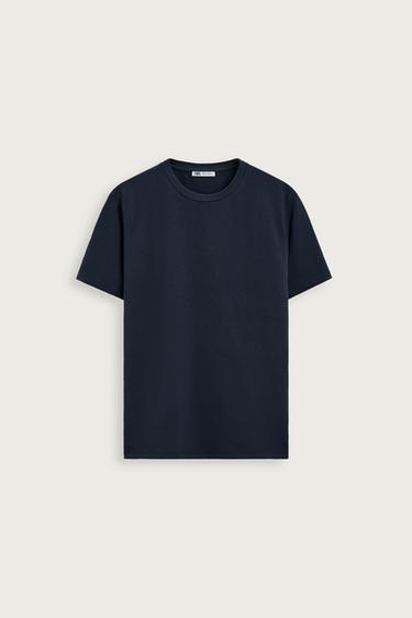 Zara BASIC SLIM FIT T-SHIRT - Navy blue