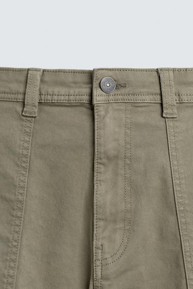 PANTALON CARGO COUPE DÉCONTRACTÉE - Kaki clair de Zara - Image 7