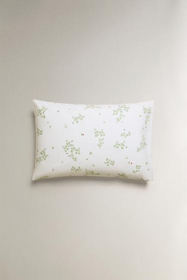 CLOVER AND LADYBIRD PERCALE PILLOWCASE - Oyster-white by Zara - Image 3