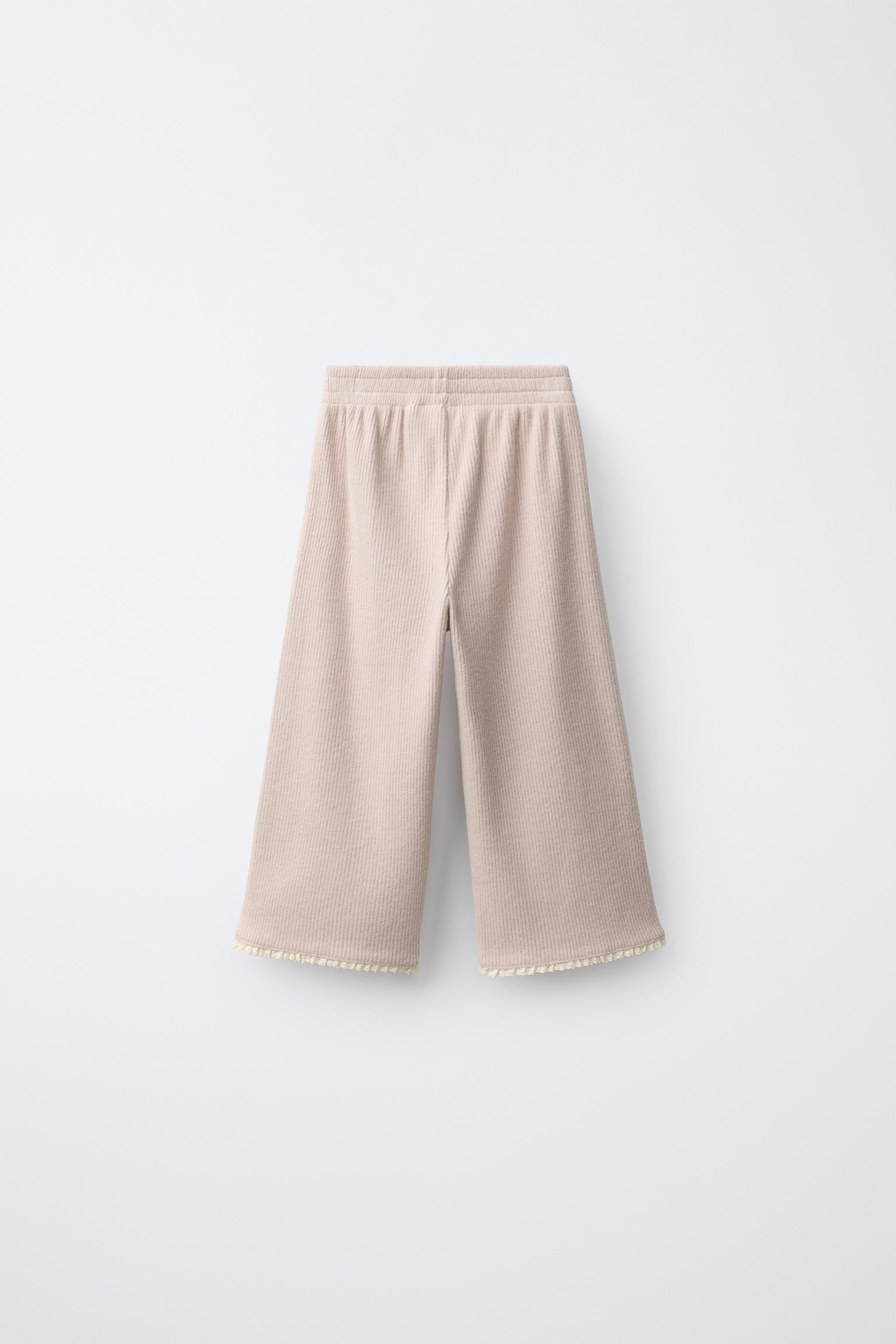 SOFT TOUCH RIBBED WIDE-LEG PANTS