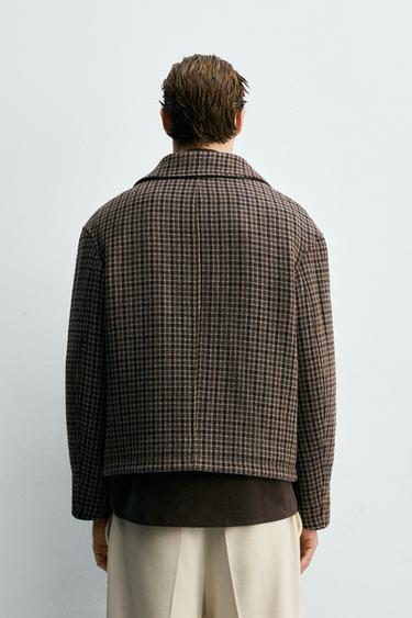 BLOUSON À CARREAUX AVEC POCHES - Marron de Zara - Image 2