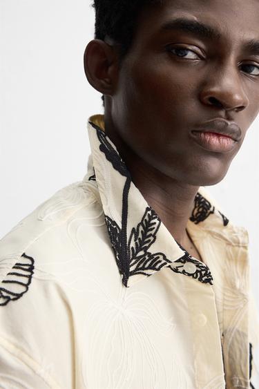 CHEMISE BRODERIES CONTRASTE - blanc de Zara - Image 5