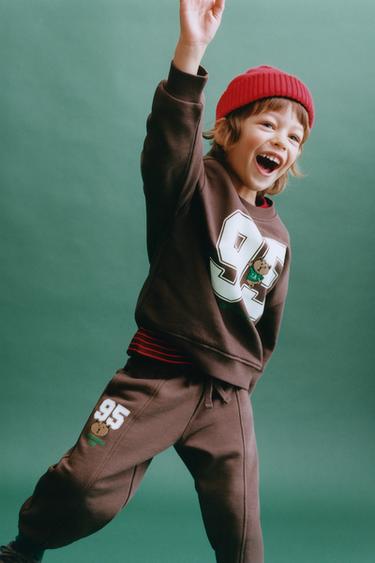 EMBROIDERED ANIMAL NUMBER JOGGERS - Brown by Zara - Image 6