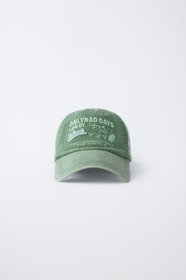 EMBROIDERED LOGO CAP - Dark green by Zara