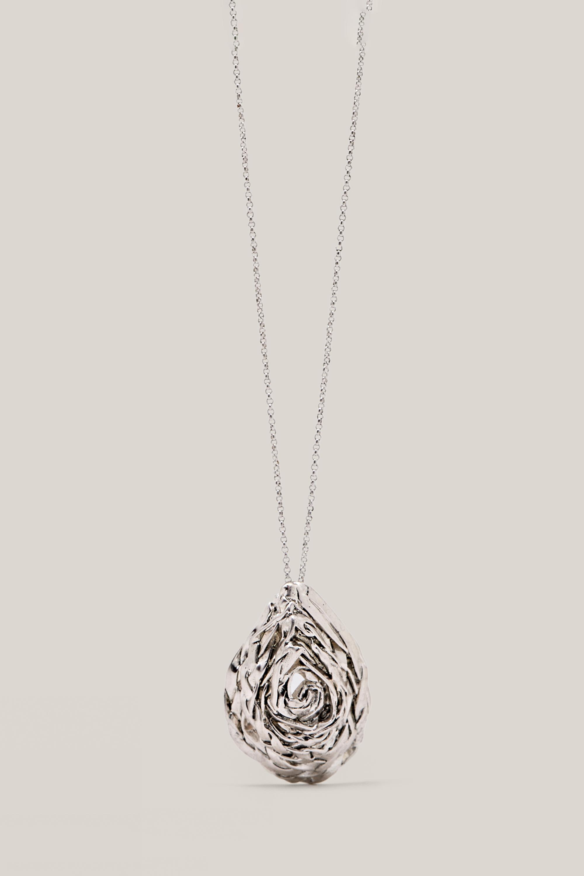 Necklace with textured pear basket piece - LIMITED EDITION