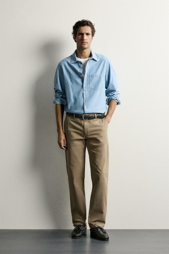 SLIM FIT CHINOS - camel by Zara - Image 0