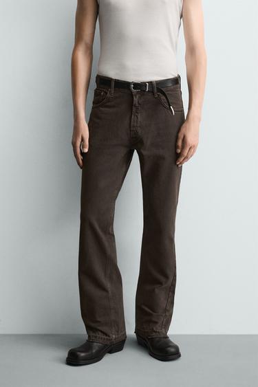 FLARE FIT JEANS - Brown by Zara