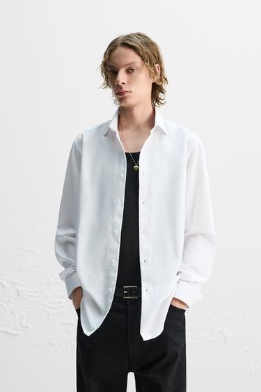 CAMISA COM TEXTURA - Branco da Zara