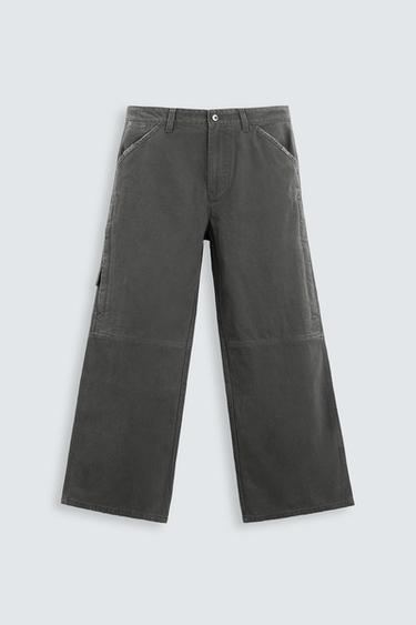 RELAXED FIT WASHED TROUSERS - Grey by Zara