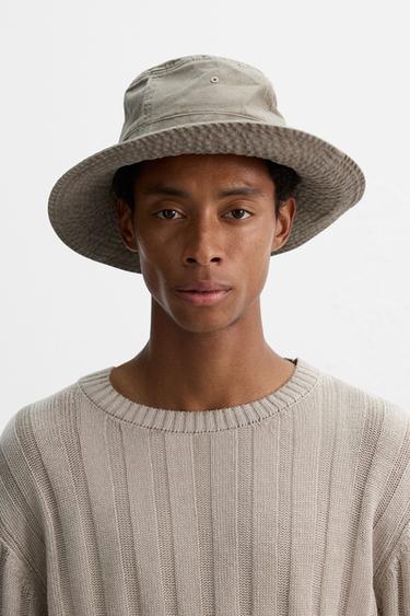 WASHED BUCKET HAT - Light beige by Zara - Image 0