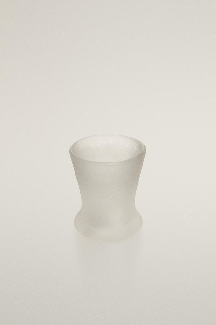 GLASS CANDLE HOLDER — White