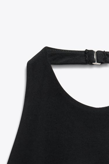 TOP HALTER CONTRASTE - Noir / Blanc de Zara - Image 6