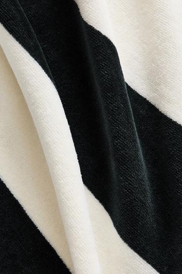 Zara VELOUR BEACH TOWEL WITH WIDE STRIPES - 裸色 / 綠色