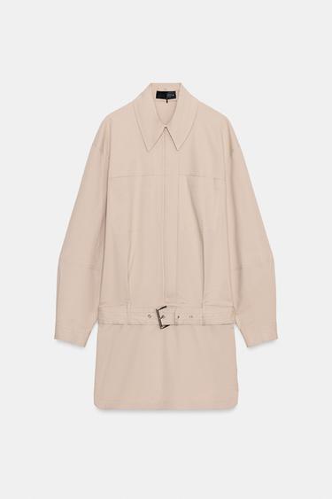 ROBE COURTE À CEINTURE - Sable de Zara - Image 6