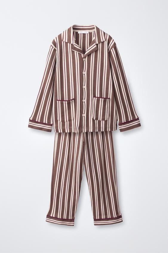 6-14 AÑOS/ PIJAMA RAYAS BOLSILLOS - Khaki de Zara - Imagen 0