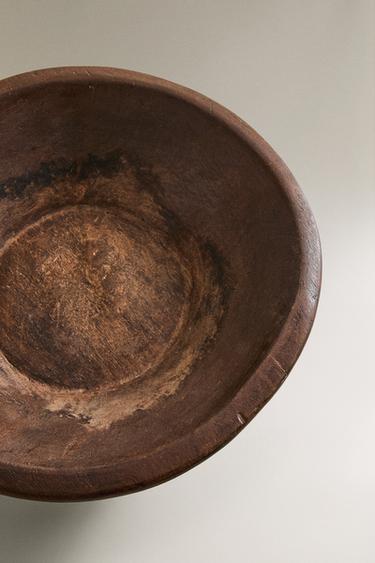 RUSTIC WOODEN SERVING DISH - Light beige by Zara - Image 2