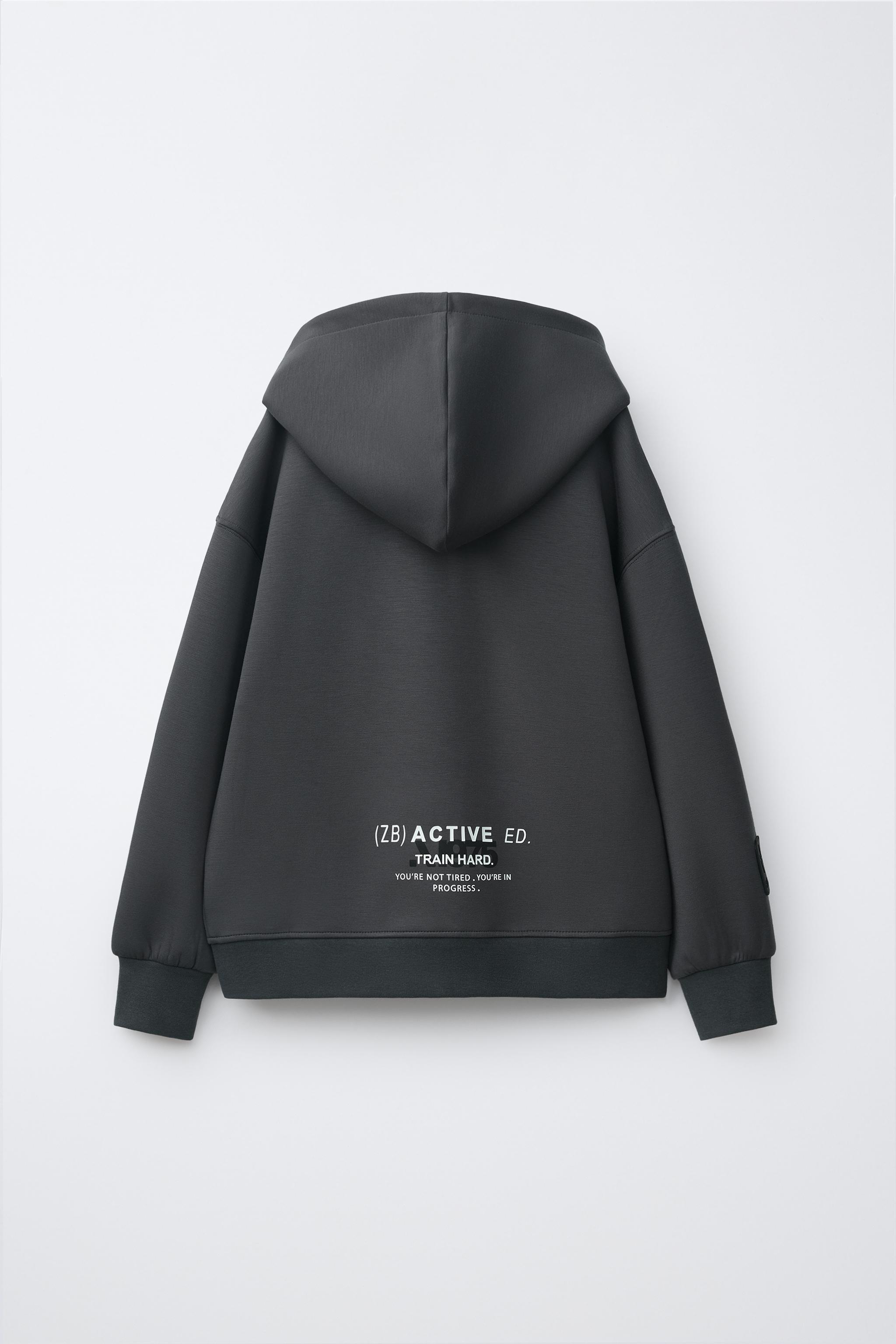CASACO SPORTY COM CAPUZ - Cinza-antracito | ZARA Brasil
