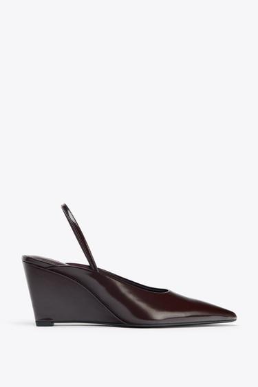 WEDGE HEEL SHOES - Burgundy Red by Zara