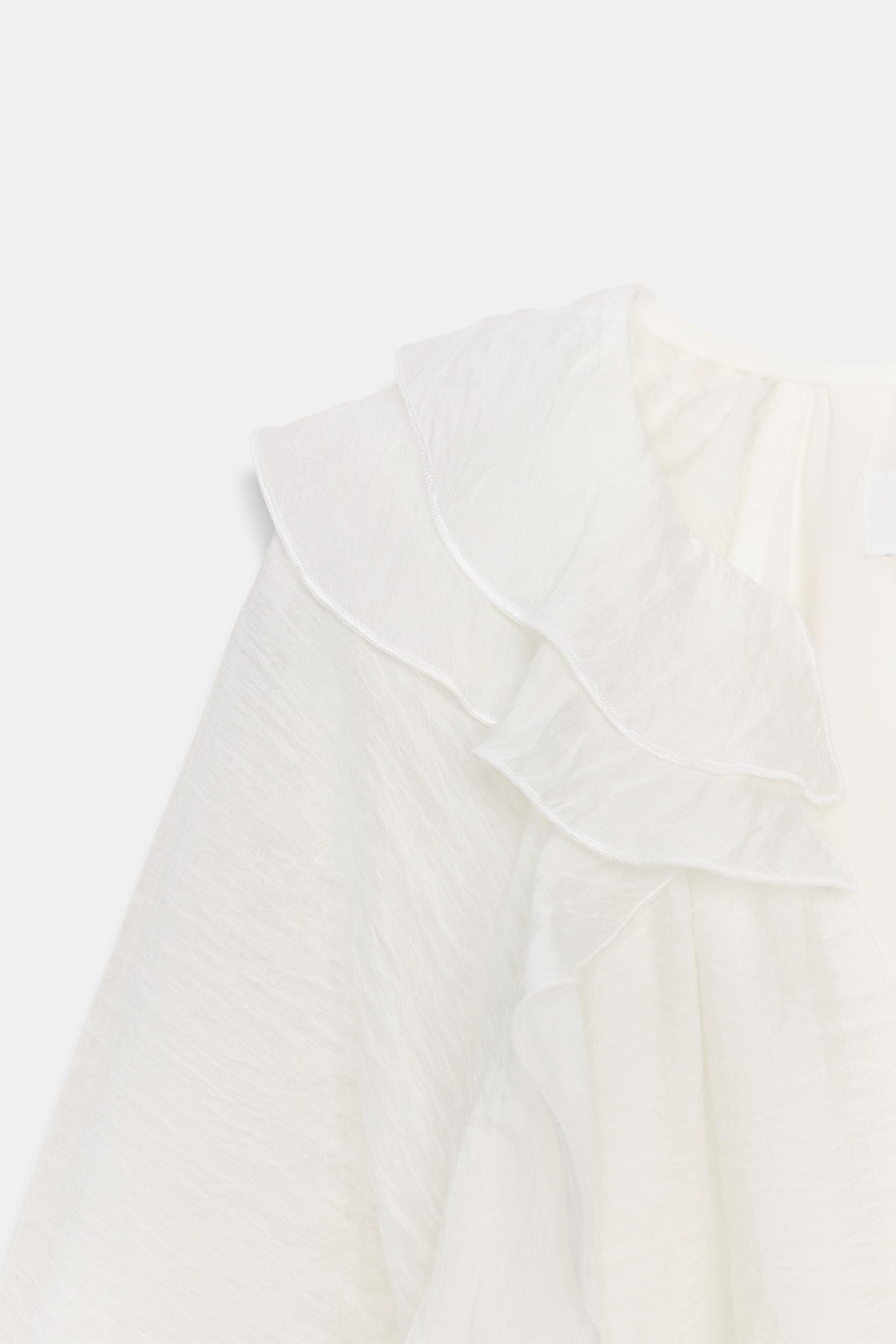 RUFFLED RUCHE BLOUSE