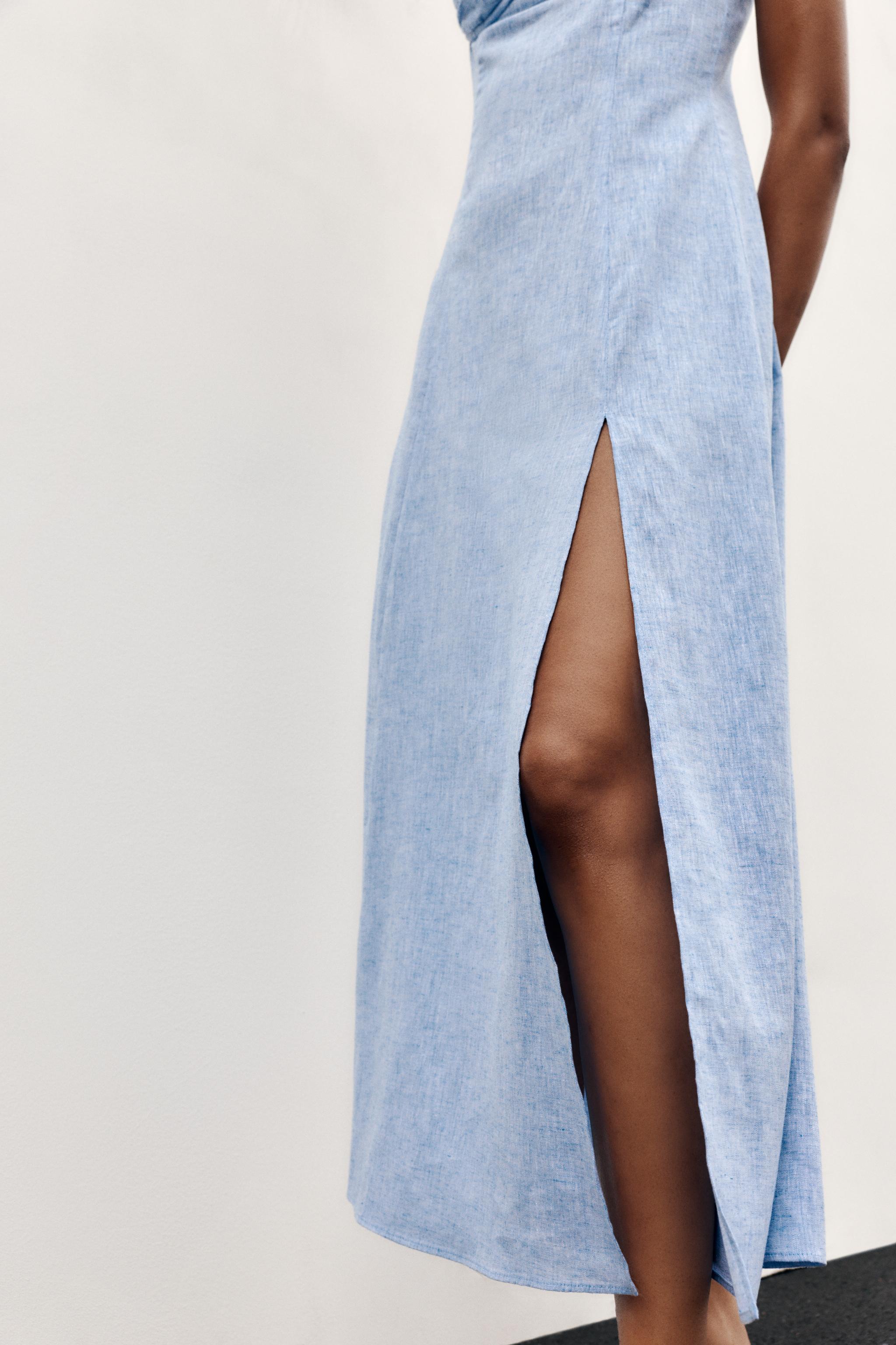 ROBE CORSET MI-LONGUE AVEC LIN